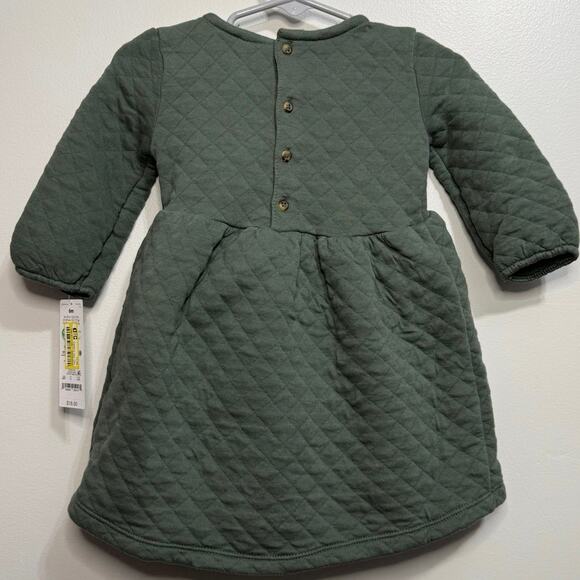 Carter’s 6 Month Quilted Green Dress - Picture 2 of 2